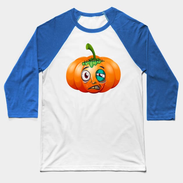 Funny Pumpkin Baseball T-Shirt by Mako Design 